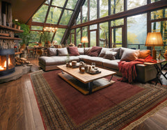 12x18 Rust, Rose, Beige Color Hand Knotted Paisley Wool Traditional Oriental Rug