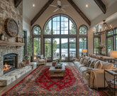 12x18 Red, Aqua, Ivory Color Hand Knotted Kerman Wool Traditional Oriental Rug