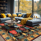Multi Size Charcoal Gold Eggplant Color Hand Tufted Wool Transitional Oriental Rug