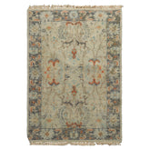 2x3 Gray, Beige, Slate Color Hand Knotted Distress Quality Oushak Wool Transitional Oriental Rug