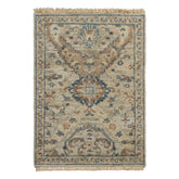 2x3 Gray, Beige, Brown Color Hand Knotted Distress Quality Oushak Wool Transitional Oriental Rug