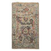 3x5 Mint, Beige, Rust Color Hand Knotted Oushak Wool Transitional Oriental Rug