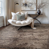 Square Brown, , Color Machine Made Shag Polyster Contemporary Oriental Rug