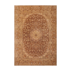 9x12 Brown, Tan, Gray Color Hand Knotted All-Over 100% Wool Traditional Oriental Rug