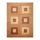 9x12 Beige, Brown, Burnt Orange Color Hand Knotted All-Over 100% Wool Modern Oriental Rug