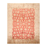 8x10 Red, Beige, Gray Color Hand Knotted All-Over 100% Wool Traditional Oriental Rug