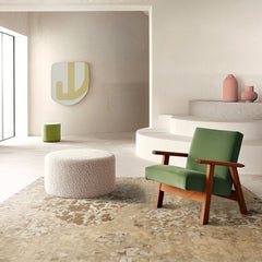 6x9 Beige, Brown, Gray Color Hand Knotted Tibetan Wool & Silk Modern & Contemporary Oriental Rug