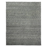 8x10 Tone on Tone Gray, , Color Hand Knotted Tibetan Wool Modern & Contemporary Oriental Rug
