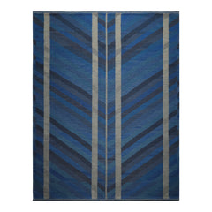 8x10 Blue, Gray, Beige Color Hand Woven Kilim wool Modern & Contemporary Oriental Rug