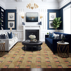 8x10 Moss, Blush, Gray Color Hand Knotted Tibetan Wool & Silk Modern & Contemporary Oriental Rug