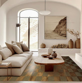 6x9 Olive, Green, Gold Color Hand Knotted Tibetan Wool & Silk Modern & Contemporary Oriental Rug