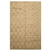6x9 Moss, Beige, Tan Color Hand Knotted Tibetan Wool Modern & Contemporary Oriental Rug