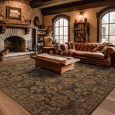 9x12 Brown, Tan, Sage Color Hand Knotted French Aubusson Savonnerie Wool Traditional Oriental Rug