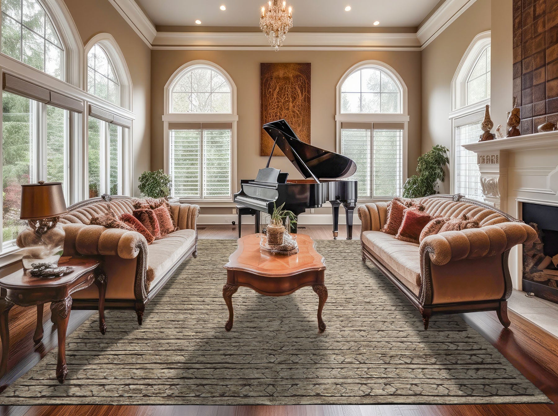 9x12 Beige, Brown, Color Hand Knotted Moroccan Wool Modern & Contemporary Oriental Rug