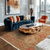 6x9 Gold, Tan, Beige Color Hand Knotted Nourison Nourmak Soumak Wool Arts & Crafts Oriental Rug