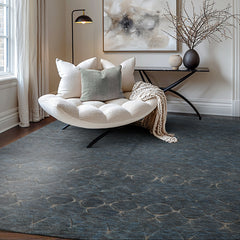 8x10 Gray, Denim, Color Hand Knotted Moroccan Wool Modern & Contemporary Oriental Rug