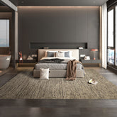 10x14 Ivory, Mocha, Color Hand Knotted Moroccan Wool Modern & Contemporary Oriental Rug