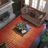 8x10 Gold, Rosy-Red, Brown Color Hand Knotted Tibetan Wool Modern & Contemporary Oriental Rug