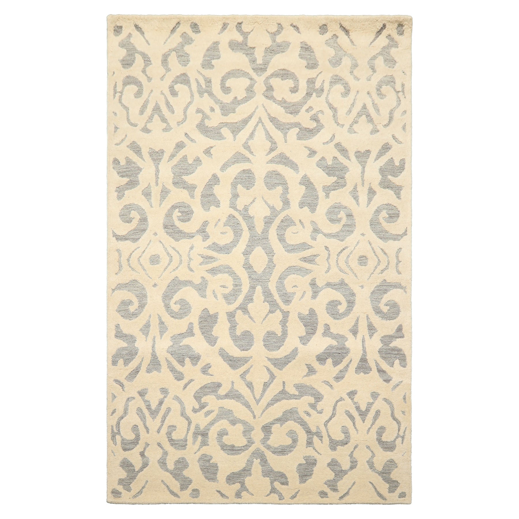 5x8 Ivory, Celadon, Color Hand Tufted Handmade Wool Transitional Oriental Rug