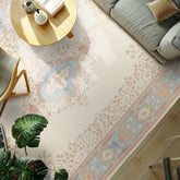 9x12 Ivory, Aqua, Tan Color Hand Knotted Kerman Wool Traditional/ Medallion Oriental Rug