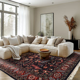 5x8 Navy, Red, Blush Color Hand Knotted Oushak Wool Arts & Crafts Oriental Rug