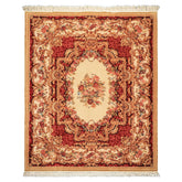 8x10 Ivory, Rose, Blush Color Hand Knotted French Aubusson Savonnerie Wool Traditional Oriental Rug