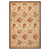 6x9 Ivory, Beige, Tan Color Hand Woven French Aubusson Savonnerie Wool Traditional Oriental Rug