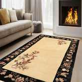 3x5 Beige, Charcoal, Blush Color Hand Knotted Chinese Art Deco Wool Traditional Oriental Rug