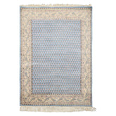 4x6 Blue, Ivory, Taupe Color Hand Knotted Boteh Wool Traditional Oriental Rug