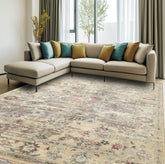 6x9 Taupe, Gray, Ivory Color Hand Knotted Oushak Wool Transitional Oriental Rug