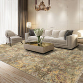 6x9 Beige, Moss, Aqua Color Hand Knotted Oushak Wool Traditional Oriental Rug