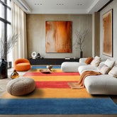 8x11 Gold, Rasberry, Aqua Color Hand Knotted Indo Gabbeh Wool Modern & Contemporary Oriental Rug