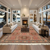 6x10 Blush, Rose, Ivory Color Hand Knotted Shirvan Wool Tribal Oriental Rug