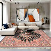 8x10 Emerald, Blush, Ivory Color Hand Knotted Indo Heriz Wool Traditional Oriental Rug