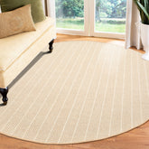 Round Tan, Ivory, Color Hand Woven Flatweave Wool Modern & Contemporary Oriental Rug