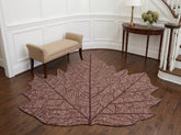 Multi Size Tan Rust Maroon Color Hand Hooked Leaf Jute loop Contemporary Oriental Rug