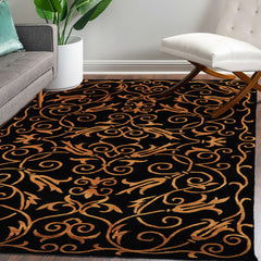 3x5 Black, Gold, Color Hand Knotted Tibetan Wool & Silk Transitional Oriental Rug