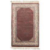 3x5 Maroon, Ivory, Aqua Color Hand Knotted Boteh Wool Traditional Oriental Rug