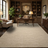 9x12 Ivory, Oatmeal, Color Hand Woven New Zealand Wool & Mohair Modern Oriental Rug