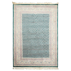 4x6 Emerald, Rose, Ivory Color Hand Knotted Boteh Wool Traditional Oriental Rug