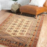 4x6 Beige, Burnt Orange, Gold Color Hand Knotted Turkish Kula Wool Traditional Oriental Rug