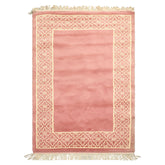 4x6 Blush, Ivory, Color Hand Knotted Indo Tibetan Wool Transitional Oriental Rug