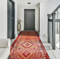 5x9 Gray, Rust, Red Color Hand Woven Turkish Kilim Wool Traditional Oriental Rug