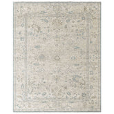 Beige, Gray 9x12'3'' Oushak Transitional Hand Knotted Wool Oriental Area Rug
