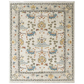 Ivory 7'10''x9'10'' Oushak Transitional Hand Knotted Wool Oriental Area Rug