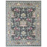 Gray 7'9''x9'10'' Oushak Arts and Crafts Hand Knotted Wool Oriental Area Rug