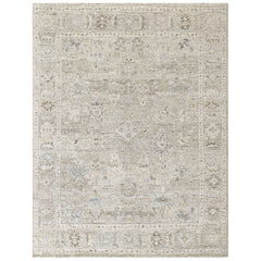 Beige, Gray 8'11''x11'11'' Oushak Transitional Hand Knotted Wool Oriental Area Rug