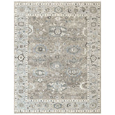 Gray, Ivory 8'11''x12 Oushak Transitional Hand Knotted Wool Oriental Area Rug