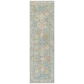 Slate 2'6''x9 Oushak Arts and Crafts Hand Knotted Wool Oriental Area Rug