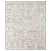 Gray, Beige 8'1''x9'11'' Oushak Transitional Hand Knotted Wool Oriental Area Rug